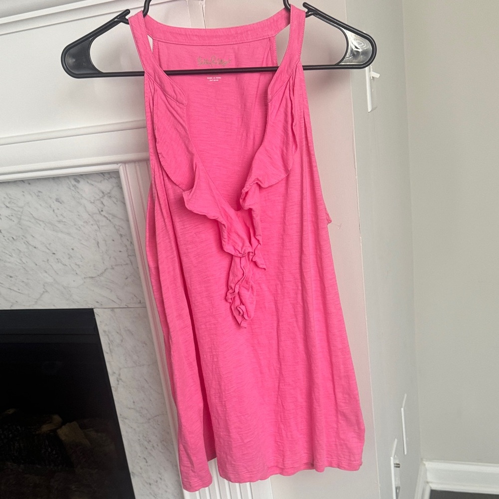 Lilly Pulitzer Pink Ruffle Tank Top